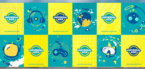 Universal Kids带着快乐的新logo设计